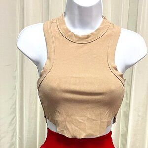 Olivaceous Women's Crop Ribbed Tank Top